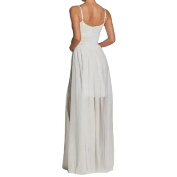 Dress the Population Asha Lace and Chiffon Gown size S NEW - Picture 2 of 13